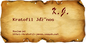 Kratofil János névjegykártya