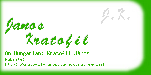janos kratofil business card